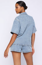 Denim Daydream Button Up Shirt Mid Blue Wash