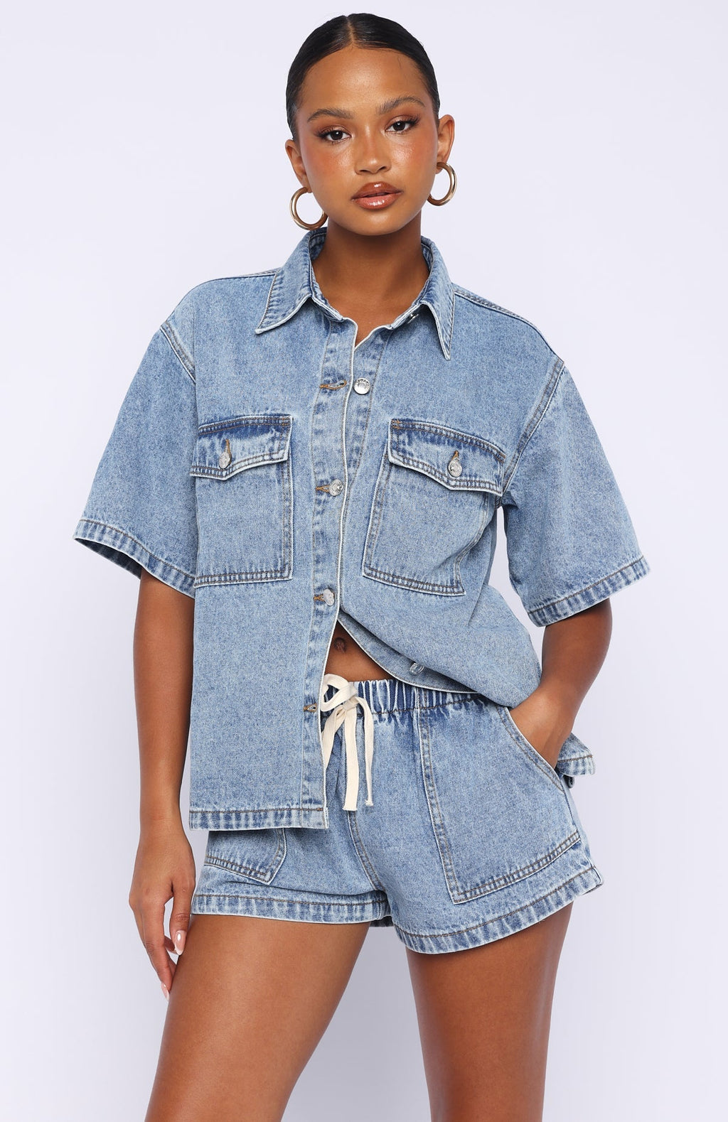Denim Daydream Shorts Mid Blue Wash