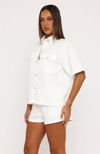 Denim Daydream Shorts White