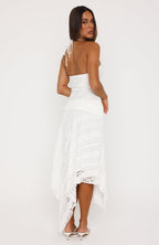 Don't Let Me Go Midi Dress White