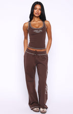 Don't Need Anyone Tank Top Chocolate