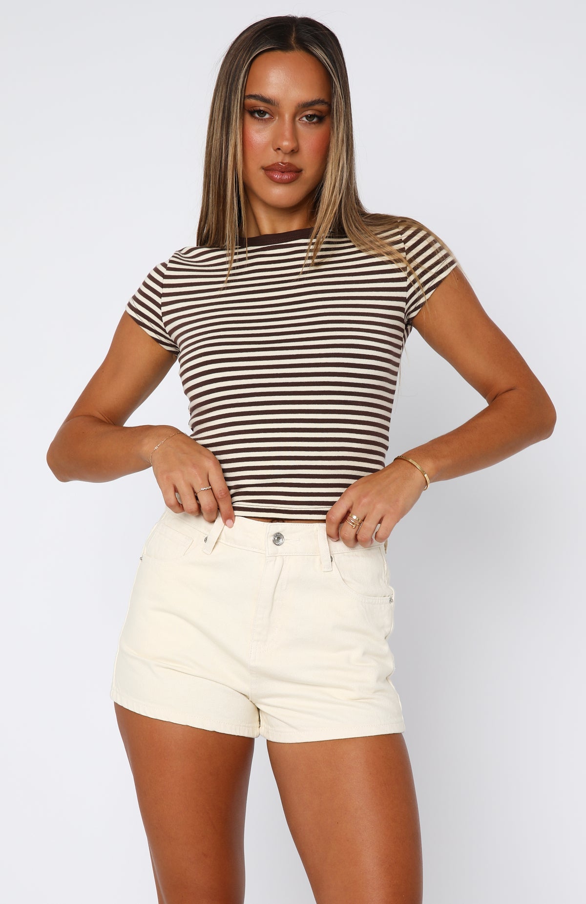 Emerson Denim Shorts Cream Wash