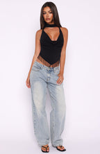 Eyes For You Halter Top Black
