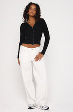 Fine Wine Long Sleeve Knit Top Black