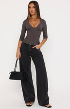Fire Light 3/4 Sleeve Bustier Charcoal