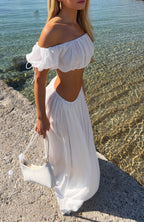Flounce Flirt Maxi Skirt White