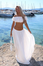 Flounce Flirt Maxi Skirt White