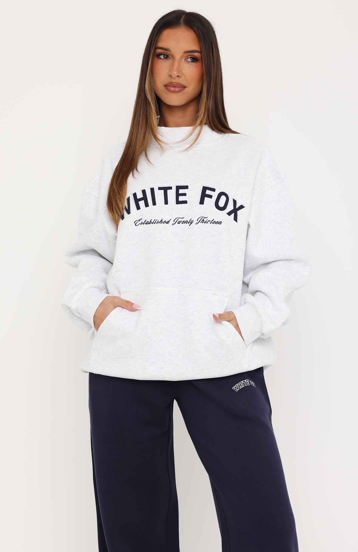 Found It Out Mock Neck Sweater Grey Marle