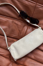 Gannon Shoulder Bag Bone Faux Suede