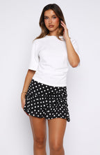 Girly Thoughts Mini Skirt Black Polka Dot