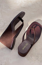 Grace Wedge Chocolate Faux Suede