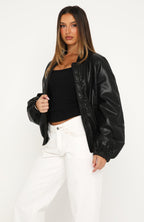 Hanging On You PU Jacket Black