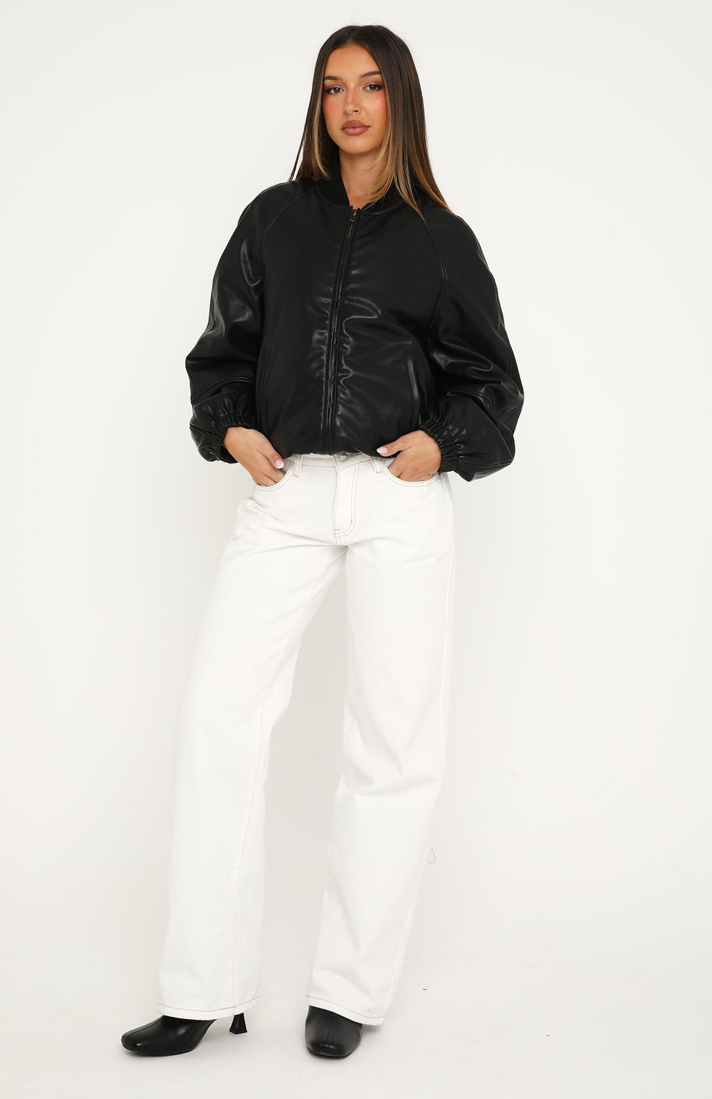 Hanging On You PU Jacket Black