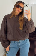 Hanging On You PU Jacket Chocolate