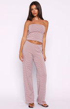 Happy It Happened Strapless Top Pink/Blue Stripe