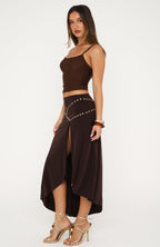 Haute Rebel Midi Skirt Chocolate