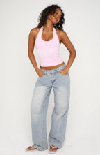 Honey Hustle Halter Top Pink
