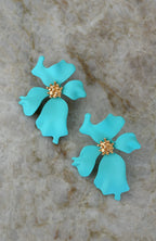 Hopper Earrings Aqua/Gold