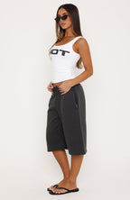 Booked And Busy Track Shorts Charcoal