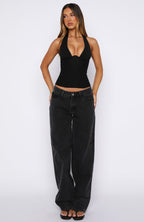 Hot Girl Halter Bustier Black