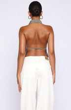 I'll Always Be Yours Halter Top Petrol