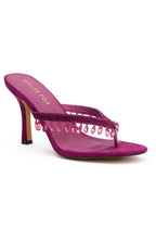 Jackie Mules Purple Faux Suede
