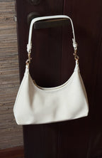 Jane Shoulder Bag Cream Faux Suede