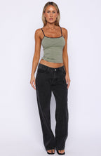 Just Let It Go Singlet Green/Plum Stripe