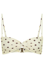 Kaya Bikini Top Cream/Choc Polka Dot
