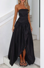 Keep My Promise Strapless Maxi Dress Black