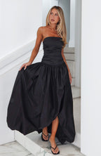 Keep My Promise Strapless Maxi Dress Black