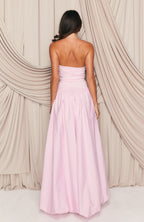 Keep My Promise Strapless Maxi Dress Pink