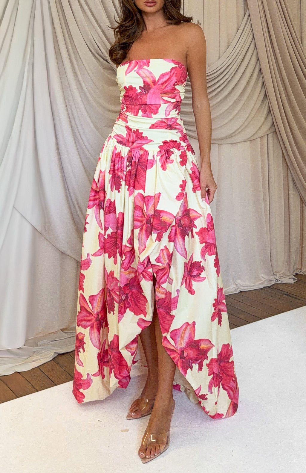 Keep My Promise Strapless Maxi Dress Siena Bloom