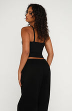 Know What You Want Singlet Top Black