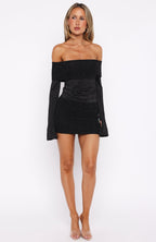 Lady Boss Knit Mini Dress Black