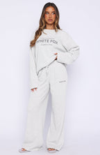 Leave Me Out Of It Waffle Wide Leg Sweatpants Grey Marle