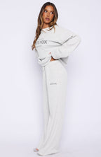 Leave Me Out Of It Waffle Wide Leg Sweatpants Grey Marle