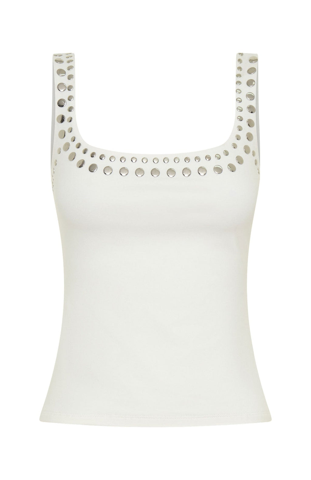 Let's Play Studded Tank Top White