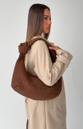 Lexi Shoulder Bag Chocolate Faux Suede