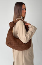 Lexi Shoulder Bag Chocolate Faux Suede