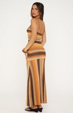 Linear Heat Knit Maxi Dress Honey Love