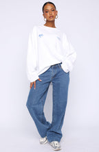 Little Bit Loud Oversized Long Sleeve Tee White