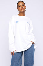 Little Bit Loud Oversized Long Sleeve Tee White