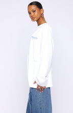Little Bit Loud Oversized Long Sleeve Tee White