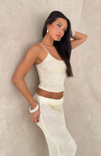 Love Galore Sequin Knit Top Lemon