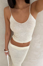 Love Galore Sequin Knit Top Lemon