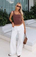Lover's Refresh Linen Pants White