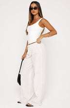 Lover's Refresh Linen Pants White