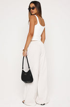 Lover's Refresh Linen Pants White