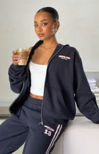 Lucky Thirteen Charise Zip Front Hoodie Navy